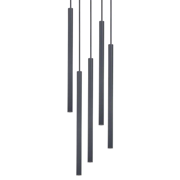 Zwisająca lampa nad stół Sopel 5 41462 tubki sople grafitowy