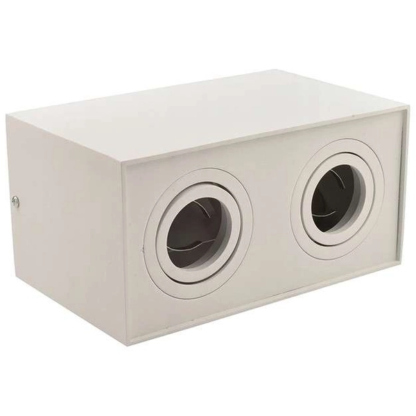 Sufitowa LAMPA downlight SLP6328 MDECO natynkowa OPRAWA prostokątny spot metalowy biały