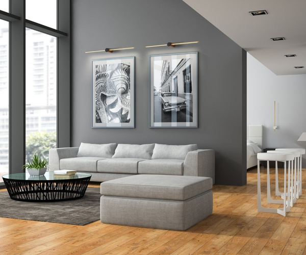 Lampa ścienna Wand 6467A1135 Elkim LED 10W 3000K podłużna złota czarna