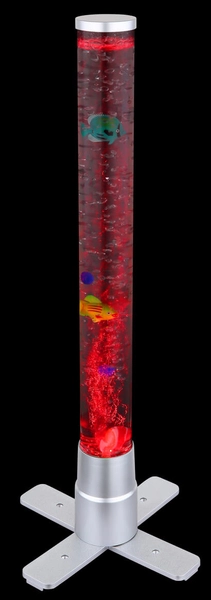 Dekoracyjna lampka podłogowa Mendoza z rybkami LED RGB 0,06W srebrna