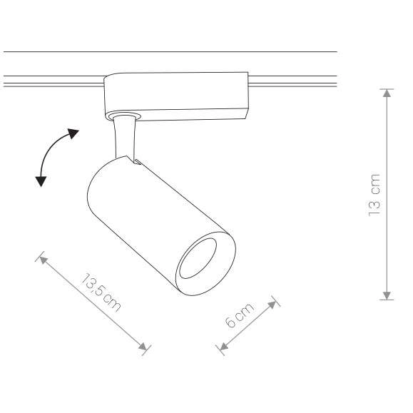 Reflektorowa LAMPA sufitowa PROFILE IRIS 9005 Nowodvorski metalowa OPRAWA tuba LED 20W 3000K do systemu szynowego 1-fazowego cza