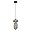 Szklana lampa loftowa Nico PND-8545-2A-AB-SG do jadalni czarna mosiądz