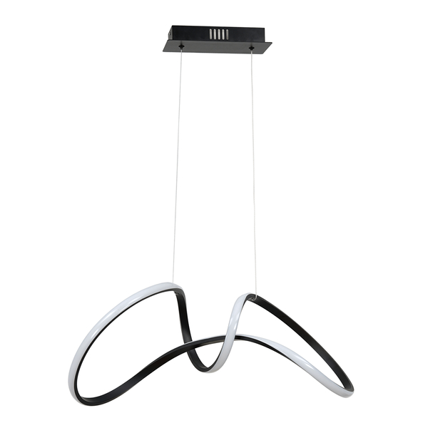 Wisząca lampa designerska Tesoro LED 48W 4000K czarna do jadalni