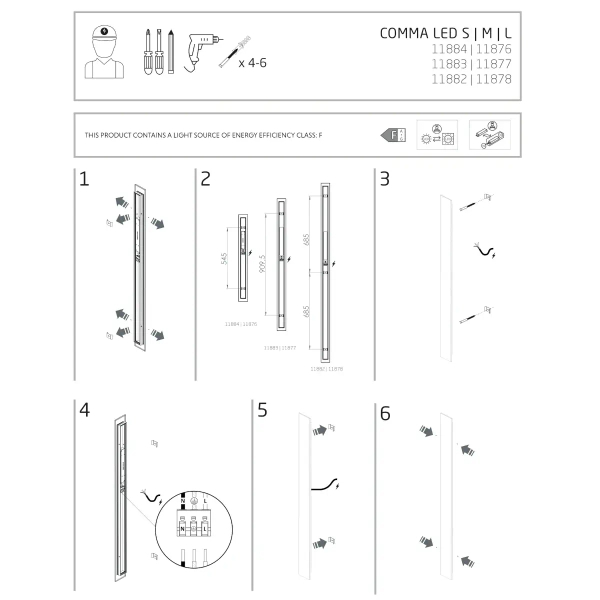 Naścienna lampa do sypialni COMMA 11884 LED 19W 3000K biała