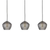 Szklana lampa wisząca Orbiform 2010693047 potrójna bursztynowa czarna