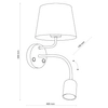 Kinkiet nad łóżko Maja 2537 TK Lighting z abażurem podwójny czarny