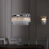 Wisząca lampa szklana na łańcuchu szklana chrom Marietta OUTLET