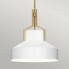 Szklana wisząca lampa Brecken QZ-BRECKEN-2P-AB-ABG biała mosiądz