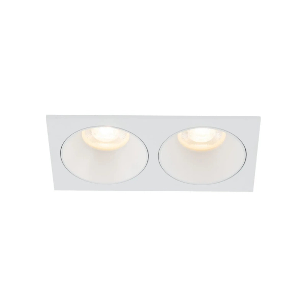 Sufitowa lampa PRISMA biała podwójna wpuszczana 2xGU10 IP65 10580