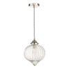 Szklana wisząca lampa Mya MYA0138 do salonu nad stół nikiel