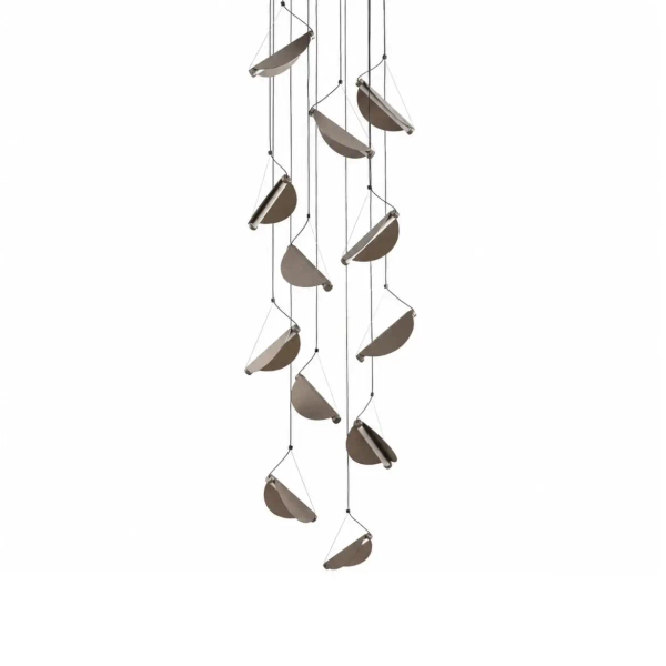 Metalowa lampa wisząca Nami ST-3602A-12 szara kaskada 12xLED 3000K 340cm