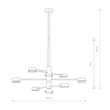 Sufitowa LAMPA regulowana ORBIT 7946 Nowodvorski industrialne molekuły sticks do jadalni czarne