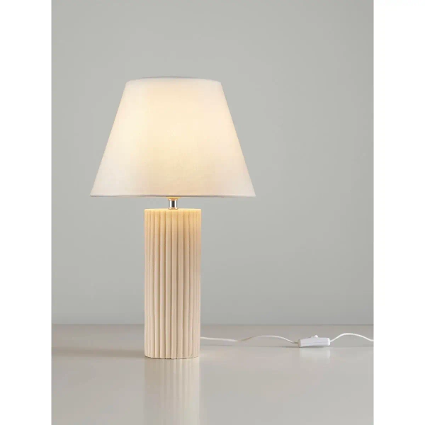 Stołowa lampka abażurowa VANZURO LE45283 do sypialni biały beżowy