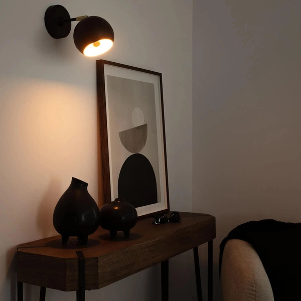 Metalowa lampa ścienna Librio ABR-KWS-E27 Abruzzo czarny złoty