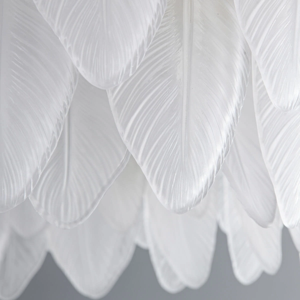 Wisząca lampa do salonu PIUMA ST-6289-8 Step listki mosiądz biały