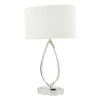 Tkaninowa nocna lampa Wyatt WYA4250 z abażurem kość słoniowa chrom