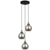 Wisząca LAMPA skandynawska CARDENA MDM-4330/3 GD+SG Italux szklana OPRAWA zwis loftowa kaskada kule balls przydymione