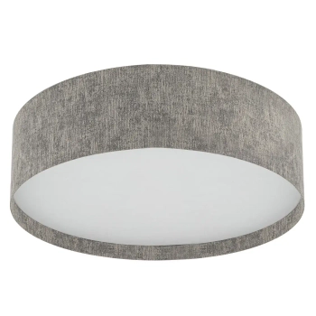 Okrągła lampa sufitowa LAGO 11680 tkaninowa do salonu szara