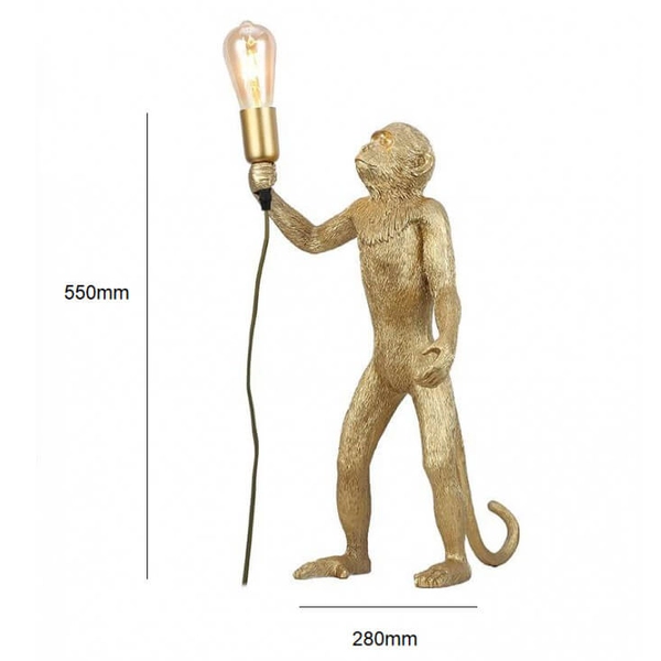 Lampka nocna Monkey ABR-KARD5-G Abruzzo do sypialni małpa złota