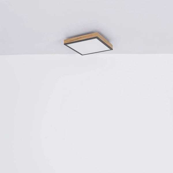 Drewniana LAMPA sufitowa DORO 416080WD1 Globo kwadratowy plafon LED 12W 3000K do sypialni drewno