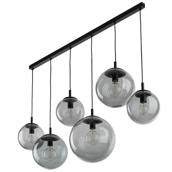 Zwisająca lampa na listwie Esme 5383 bańki belka grafitowa czarna
