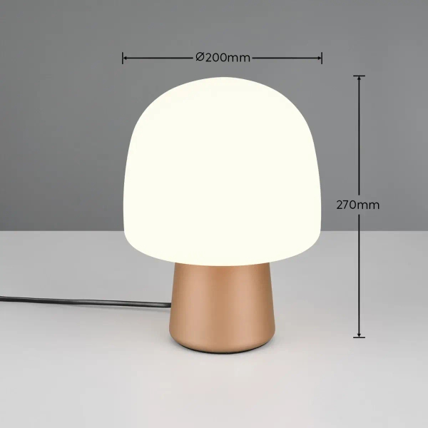 Szklana lampa stołowa STEEN 568200165 biała pomarańczowa 1xE14 27cm