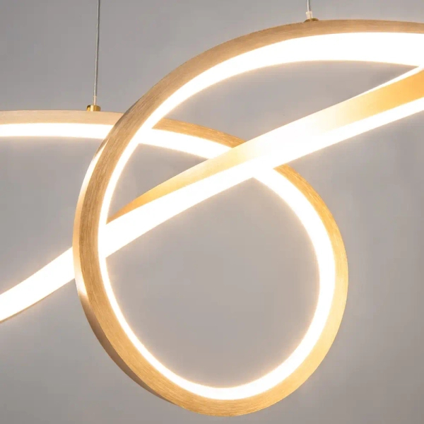Zwisająca lampa do salonu Curve MOD156PL-L52G4K LED 42W 4000K mosiądz