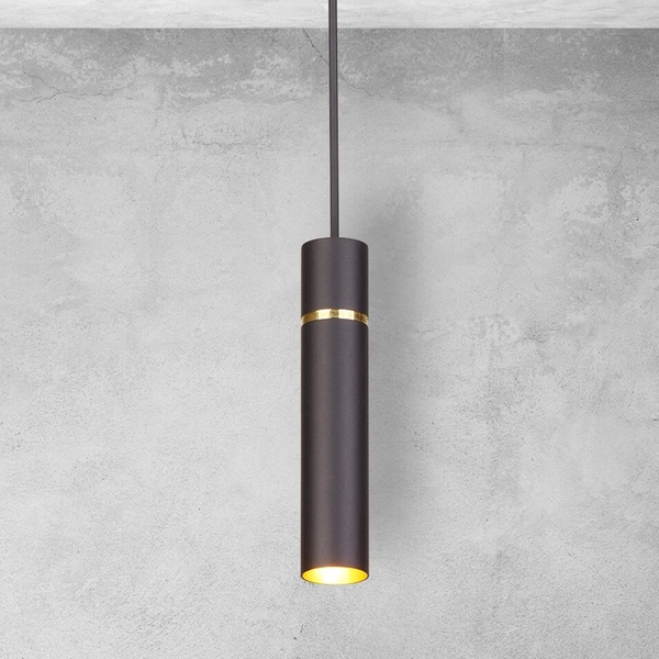 Pojedyncza lampa wisząca Lynx MZ5002 Milagro tuba zwis czarny złoty