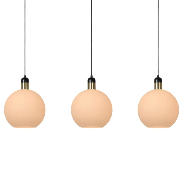 Potrójna wisząca lampa Julius 34438/03/61 Lucide szklana biała czarna