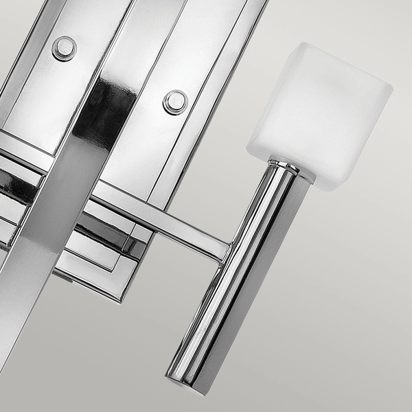 Kinkiet metalowy QN-MONDO2 szklany prosty nowoczesny chrom