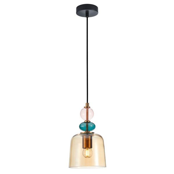Jadalniana lampa wisząca Namos PND-27092A-MC-BRO Italux szklana multikolor
