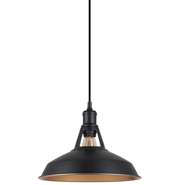 Industrialna LAMPA wisząca FREYA MDM-2315/1 M BK+GD Italux metalowa OPRAWA zwis loft czarny złoty