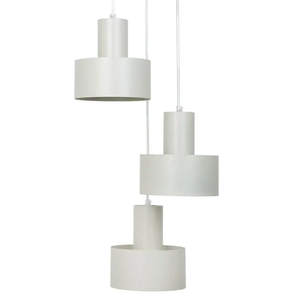 Potrójna wisząca lampa Rif 3 41168 do salonu na stół beżowy szary