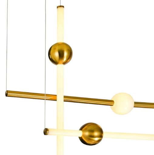 LAMPA wisząca HALLING PND-16357-CA-3 Italux loftowa OPRAWA zwis LED 3000K tuby miedziane białe