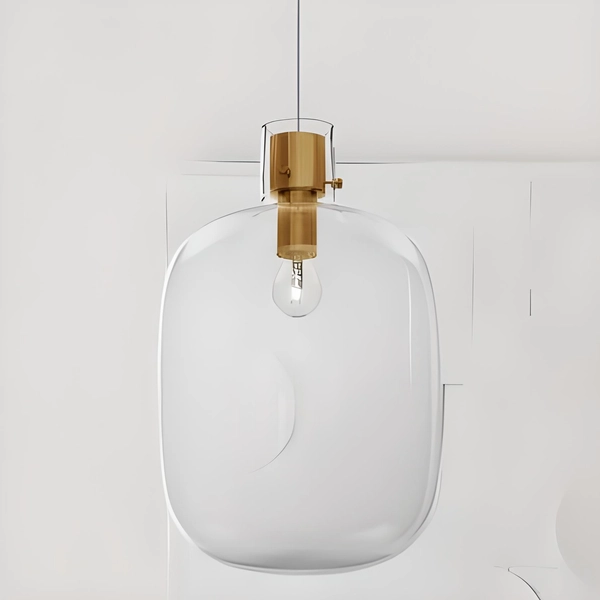 Nowoczesna lampa wisząca Padre do holu przezroczysta złota