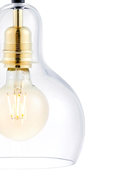 Skandynawska LAMPA wisząca LONGIS 10871105 Kaspa szklana OPRAWA loftowy ZWIS łezka kropla drop złota przezroczysta czarna