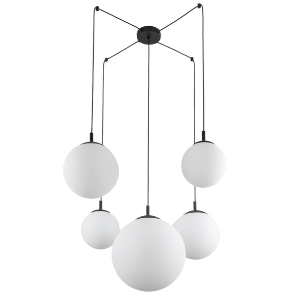 Lampa wisząca do kuchni Esme 4791 pająk kaskada balls czarna biała
