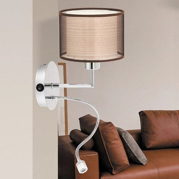 Kinkiet LAMPA ścienna ANASTASIA 2629 Rabalux abażurowa OPRAWA z peszlem LED 1W 4000K do czytania chrom brązowa