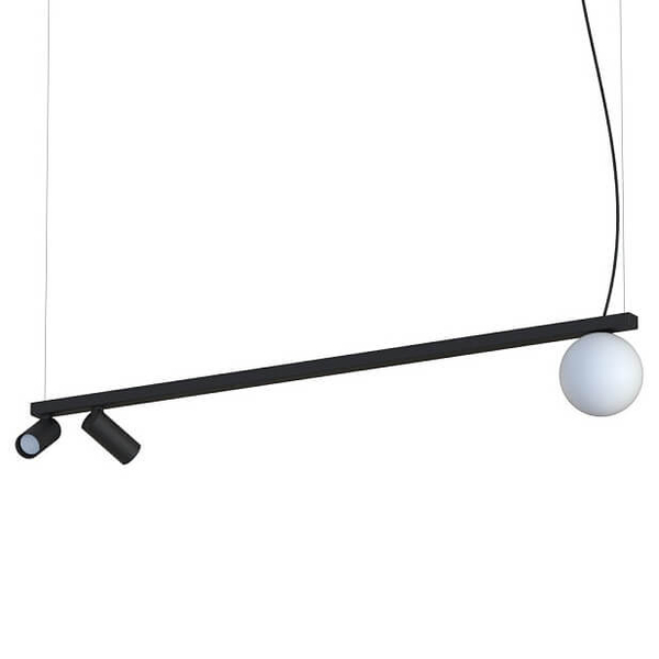 Lampa wisząca nad stół Fourty 11447 szklana kula tubki regulowane czarne