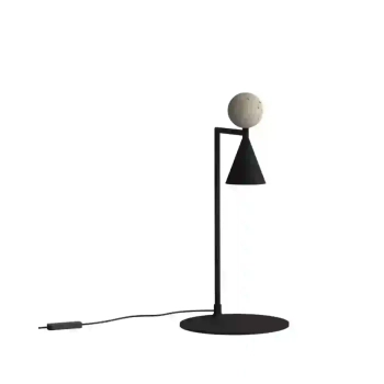 Nocna lampa BINGO czarna T0070 1xLED 12W 3000K kulista stożek