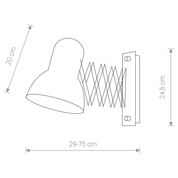 Regulowany KINKIET nożycowy HARMONY 6868 Nowodvorski metalowa harmonijka do sypialni biała