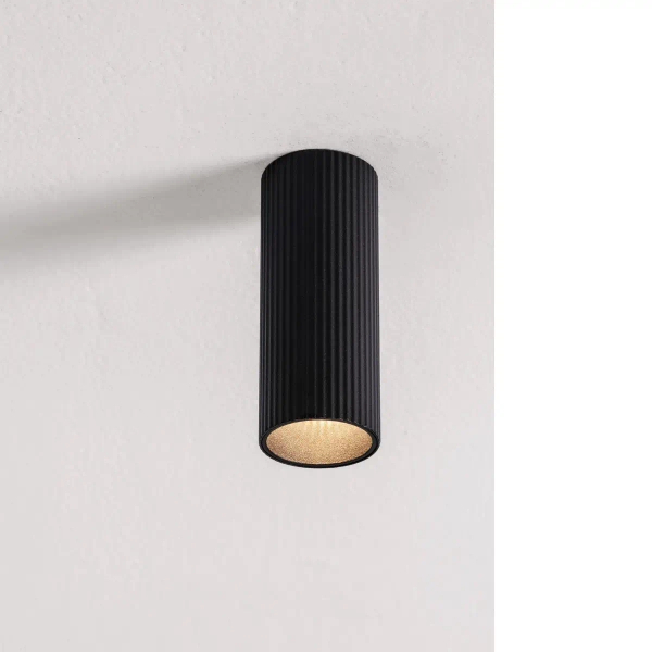 Sufitowa lampa ryflowana SELMORA czarna LE45637 1xGU10 tuba downlight