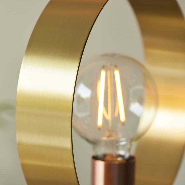 Okrągła lampa podłogowa Hoop 98095 Endon mosiężny nikiel miedziany