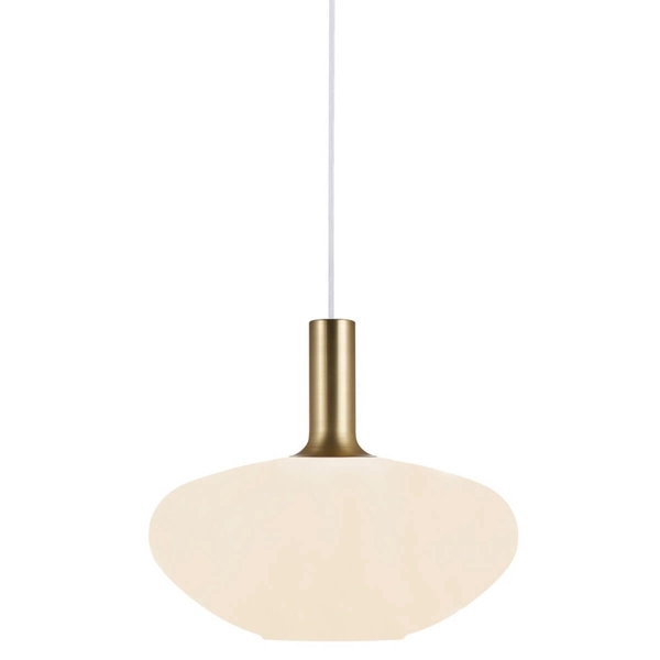 Szklana lampa wisząca do jadalni Alton 48973001 biały złoty