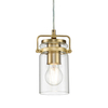 Metalowa lampa wisząca Brinley KL-BRINLEY-MP-BB Kichler przezroczysta mosiądz