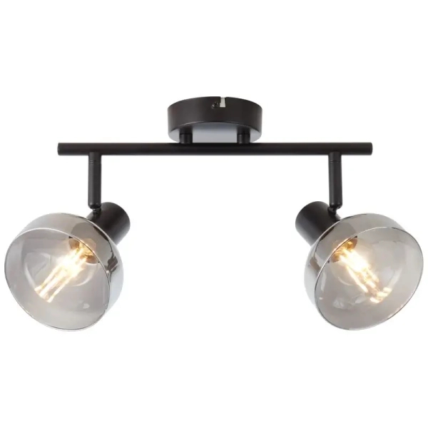 Sufitowa lampa podwójna Reflect 82713/06 szklana przydymiona czarna