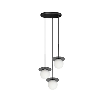 Potrójna zwisająca lampa Borra BRB322P3 do salonu regulowany czarny biały