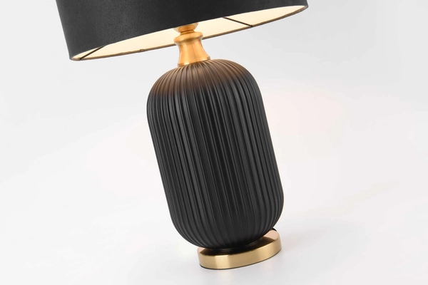 Stołowa lampa Tamiza LP-1515/1T big abażurowa czarna złota