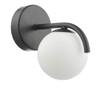 Kulista lampa ścienna Orlena ORL0722 do salonu kula czarna