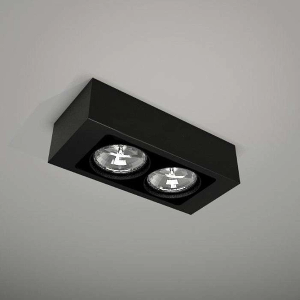 Plafon LAMPA sufitowa UTO 1144 Shilo natynkowa OPRAWA metalowa prostokątna czarna